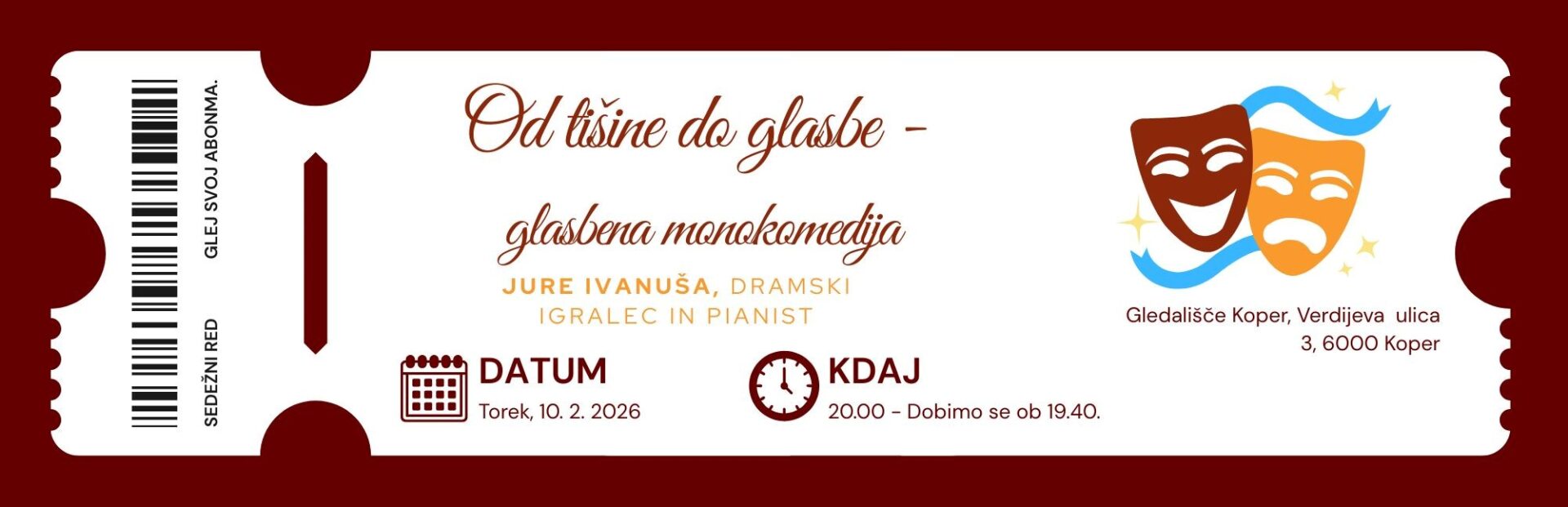 TRETJA GLEDALIŠKA PREDSTAVA DIJAŠKEGA ABONMAJA GLEDALIŠČA KOPER