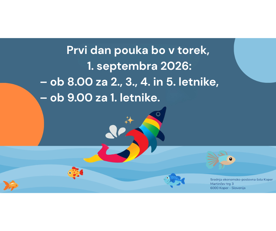 Prvi šolski dan 2026/27
